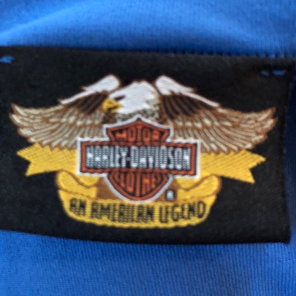 Harley Davidson Blue Long Sleeve ✂️ Final Cut - Picture 4 of 4
